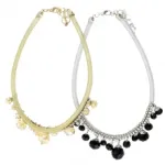Collier en maille serpent avec pendentif fleur