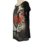 Top imprimé tête de tigre