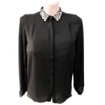 Chemise pour femme avec col orné de pierres