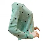 Pull imprimé cœur 