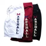Short sport homme molletonné avec lien à nouer à la taille et logo Marshall 96 floqué devant