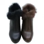 Bottines à talon avec fausse fourrure