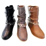 Bottines femme avec chaîne décorative