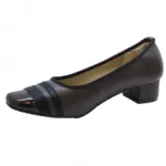Ballerines à talon avec bout verni