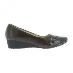 Ballerines compensées avec bout reptile