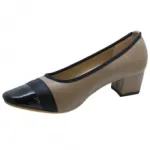 Jolies ballerines à talon avec bout verni