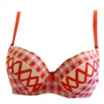 Soutien-gorge à carreaux orné de rubans