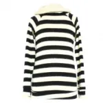 Pull rayé avec col fourré et zip diagonal