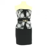 Robe bustier avec haut à carreau et ceinture fantaisie