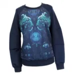 Pull col rond femme imprimé tigres devant