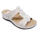 Sandales perforées et bordées de couture manuelle