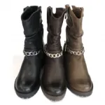 Bottines avec chaîne et semelle antidérapante