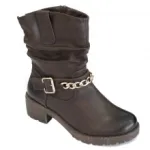 Bottines avec chaîne et semelle antidérapante