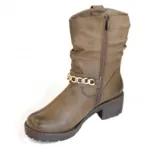 Bottines avec chaîne et semelle antidérapante