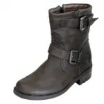 Bottines femme avec brides bouclées et zip côté