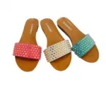 Mules avec bride cloutée strass