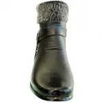 Bottines fourrées femme avec bride bouclée à strass