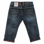 Jeans avec des plis et effet délavé