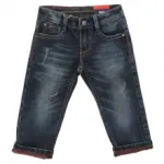 Jeans avec des plis et effet délavé