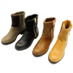Bottines femme avec empiècement matelassé et zip sur chaque côté