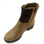 Bottines femme avec empiècement matelassé et zip sur chaque côté