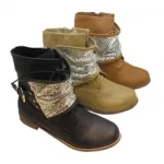 Bottines fashion avec empiècement argenté