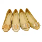 Ballerines ornées de nœuds à boucles dorées