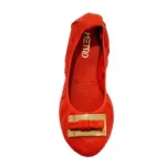 Ballerines perforées avec bordure élastique et nœud plat