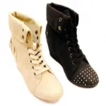 Bottines compensées cloutées pour femme