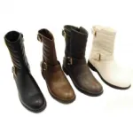 Bottines pour femme décorées de surpiqûres