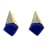 Boucles d’oreilles quadrilatères ornées de strass et pierres