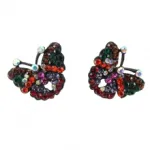 Boucles d’oreilles papillons parées de strass