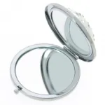 Miroir de sac rond enjolivé de strass avec double face