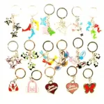 Porte-clé bijou avec motif fantaisie coloré