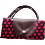 Sac shopping à pois avec rabat à bouton pression