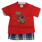 Ensemble t-shirt et short à carreaux pour bébé garçon