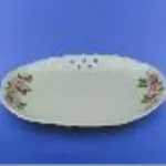 Plateau "Ajour" blanc avec décalcomanie, 19 cm