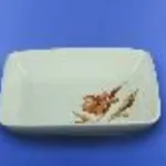 Plateau Square profonde blanc avec décalcomanie, 17 cm