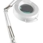 Lampe loupe. en metal blanc...