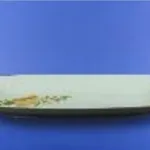Plat rectangulaire blanc avec décalcomanie, 35,5 cm